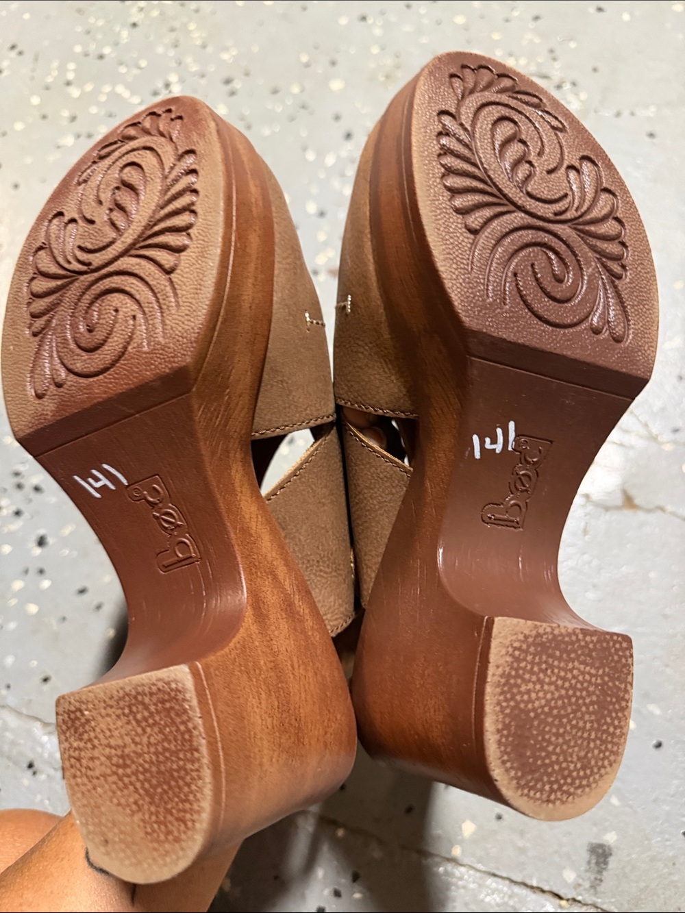 Brown Slingback Clog Heels - Casual Comfort - Picture 4 of 5
